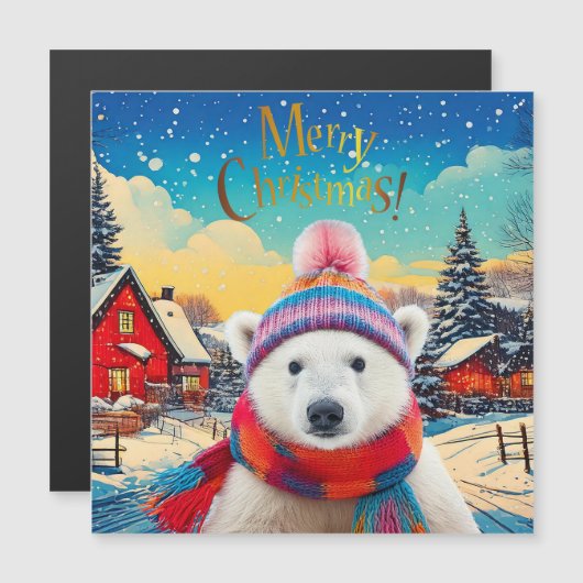 Polar Beer Kerstmuts en sjaal Vrolijk Kerstfeest (Voorkant / Achterkant)