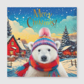 Polar Beer Kerstmuts en sjaal Vrolijk Kerstfeest (Voorkant)