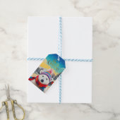 Polar Beer Kerstmuts en sjaal Vrolijk Kerstfeest Cadeaulabel (Met Touw)