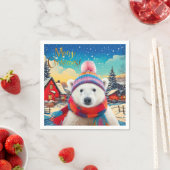 Polar Beer Kerstmuts en sjaal Vrolijk Kerstfeest Servet (Insitu)