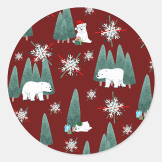 Polar Beer Kerststicker Ronde Sticker