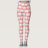 Polar Beer Kerstverlichting Patroon Roze Vakantie Leggings (Voorkant)