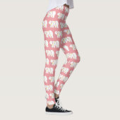 Polar Beer Kerstverlichting Patroon Roze Vakantie Leggings (Rechts)