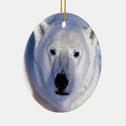 Polar Beer kerstversiering Keramisch Ornament (Rechts)