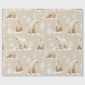 Polar Beer Kerstwinter Cadeaupapier (Vlak)