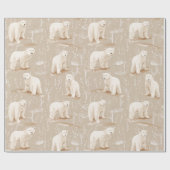 Polar Beer Kerstwinter Cadeaupapier (Vlak)