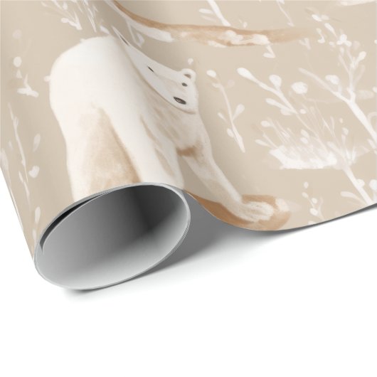 Polar Beer Kerstwinter Cadeaupapier (Rol Hoek)