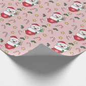 Polar Beer kerstwinter Cadeaupapier (Hoek)