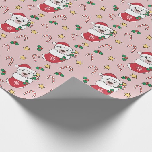 Polar Beer kerstwinter Cadeaupapier (Hoek)