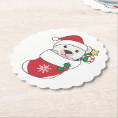 Polar Beer kerstwinter Kartonnen Onderzetters (Gekanteld)