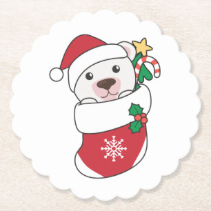 Polar Beer kerstwinter Kartonnen Onderzetters