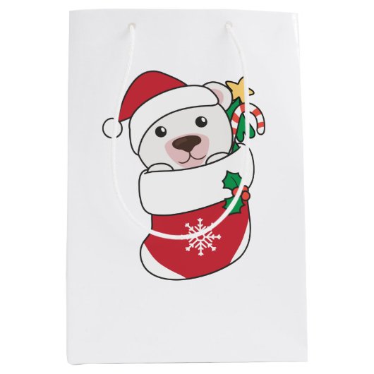 Polar Beer kerstwinter Medium Cadeauzakje (Voorkant)