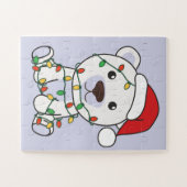 Polar Beer Kerstwinter Polar Beren Ji Legpuzzel (Horizontaal)