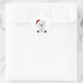 Polar Beer kerstwinter Ronde Sticker (Tas)