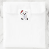 Polar Beer kerstwinter Vierkante Sticker (Tas)