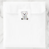 Polar Beer kerstwinter Vierkante Sticker (Tas)