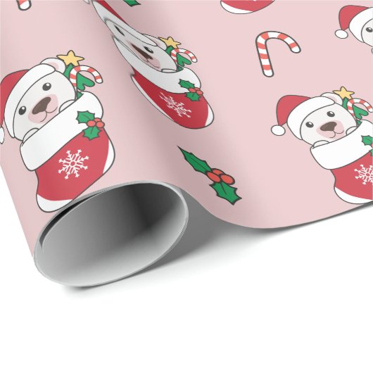 Polar Beer kerstwinter winterdieren Polar Wra Cadeaupapier (Rol Hoek)