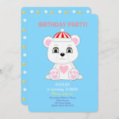 Polar Beer Kids Birthday Uitnodiging (Voorkant / Achterkant)