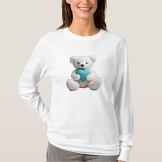 Polar Beer knuffelen Blauwgroen hart T-shirt