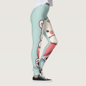 Polar Beer Knuffelen van een Hart op een Lichtblau Leggings (Rechts)