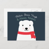 Polar Beer knuffels en warme wensen Feestdagenkaart (Voorkant / Achterkant)