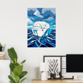 Polar Beer Koelte – Arctisch Minimalistische Popde Poster (Thuiskantoor)