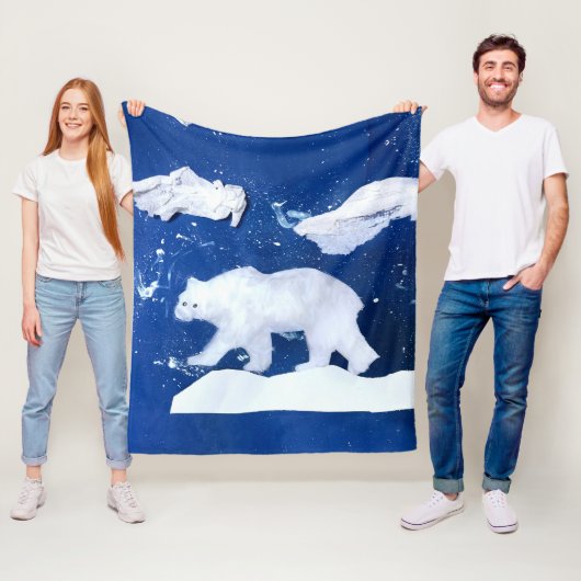 Polar Beer "Kunst voor kinderen" Fleece Deken (In situ)