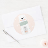 Polar beer - Laat het sneeuwen - Schattige Kerst s Ronde Sticker (Envelop)