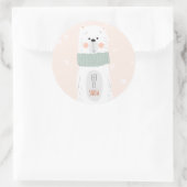 Polar beer - Laat het sneeuwen - Schattige Kerst s Ronde Sticker (Tas)