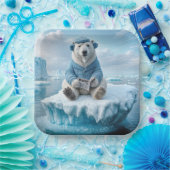 Polar Beer leest de krant Papieren Bordje (Feest)