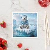 Polar Beer leest de krant Servet (Insitu)