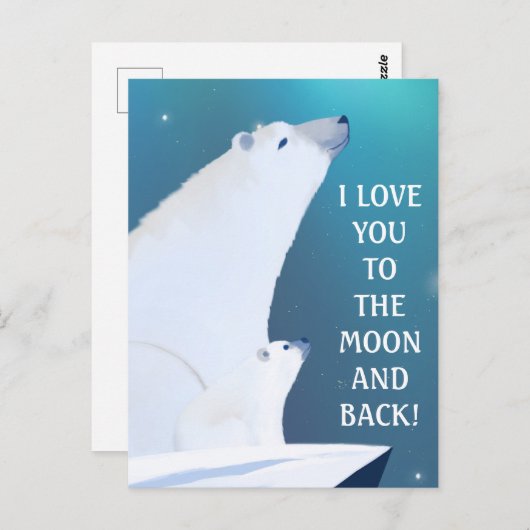  Polar Beer Love Northern Light Winter   Briefkaart (Voorkant / Achterkant)