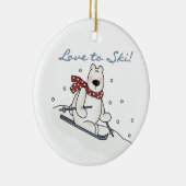 Polar Beer Love to Ski T-shirts and Gifts Keramisch Ornament (Rechts)