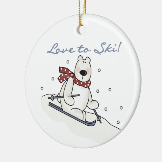 Polar Beer Love to Ski T-shirts and Gifts Keramisch Ornament (Links)