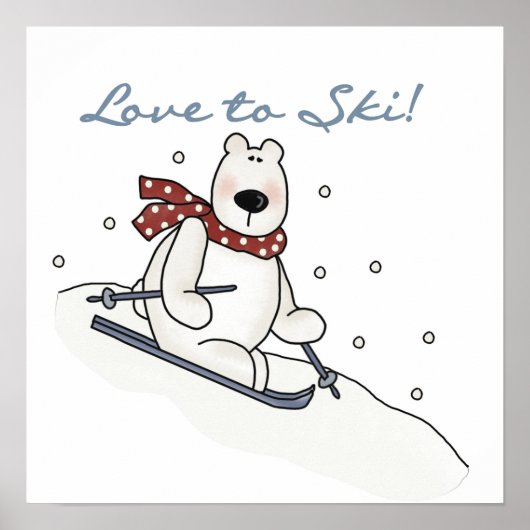 Polar Beer Love to Ski T-shirts and Gifts Poster (Voorkant)