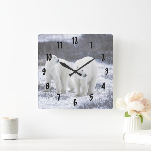 Polar Beer Love Vierkante Klok (Huis)