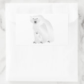 Polar Beer Mam en Cub Rechthoekige Sticker (Tas)
