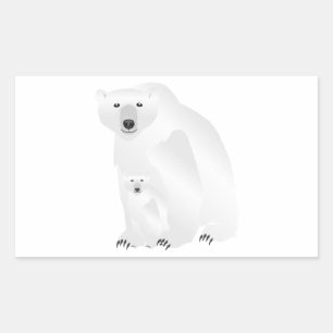 Polar Beer Mam en Cub Rechthoekige Sticker