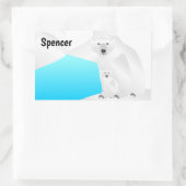 Polar Beer Mam en Cub Rechthoekige Sticker (Tas)