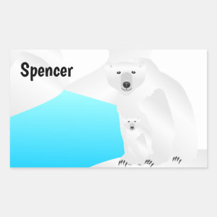 Polar Beer Mam en Cub Rechthoekige Sticker