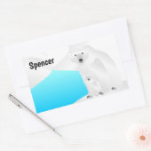 Polar Beer Mam en Cub Rechthoekige Sticker (Envelop)