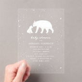Polar Beer Mama & Baby shower Winterneutraal Acryl Uitnodigingen (Insitu (Draagbaar))