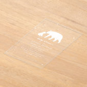 Polar Beer Mama & Baby shower Winterneutraal Acryl Uitnodigingen (Laagn)