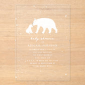 Polar Beer Mama & Baby shower Winterneutraal Acryl Uitnodigingen (Voorkant)