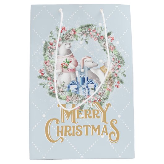 Polar Beer Merry Christmas Gift Bag Medium Cadeauzakje (Voorkant)