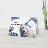 Polar Beer met ballonnen en Party Pet Verjaardag Kaart (Voorkant)