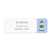 Polar Beer met Cadeaus Vakantie Retour Adreslabel Etiket (Voorkant)