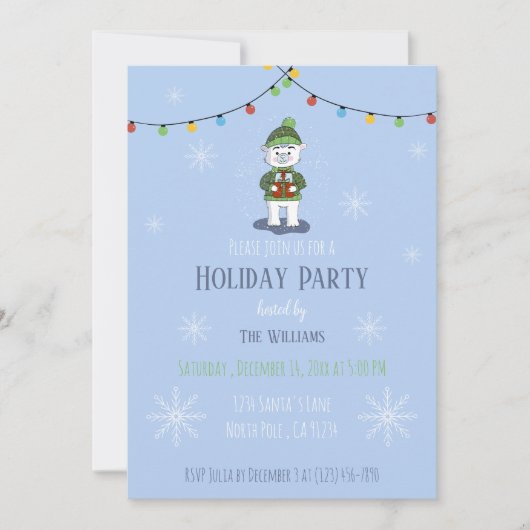 Polar Beer met Cadeaus Vakantie Uitnodiging (Voorkant)