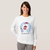 Polar Beer met Candy Cane Vakantie Tshirts (Voorkant volledig)