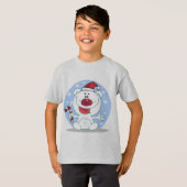 Polar Beer met Candy Cane Vakantie Tshirts (Voorkant volledig)